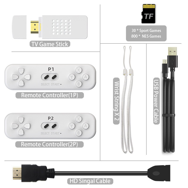 Máy Chơi Game ⭐FREE SHIP⭐ Máy Chơi Game Không Dây Stick Y2 Fit 830 Trò Chơi 4K 4 Nút Kết Nối HDMI