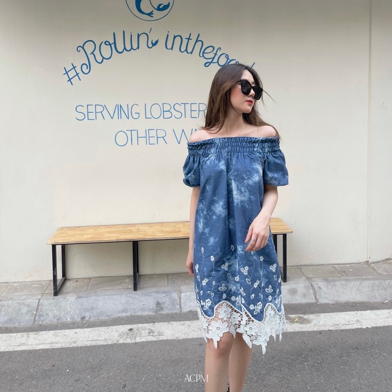 Lilie dress / Váy tay phồng phối ren