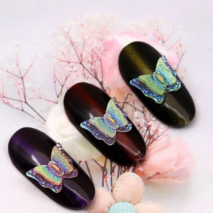 Charm Bướm Xà Cừ 2 Tầng Cánh Bướm TRANG TRÍ MÓNG