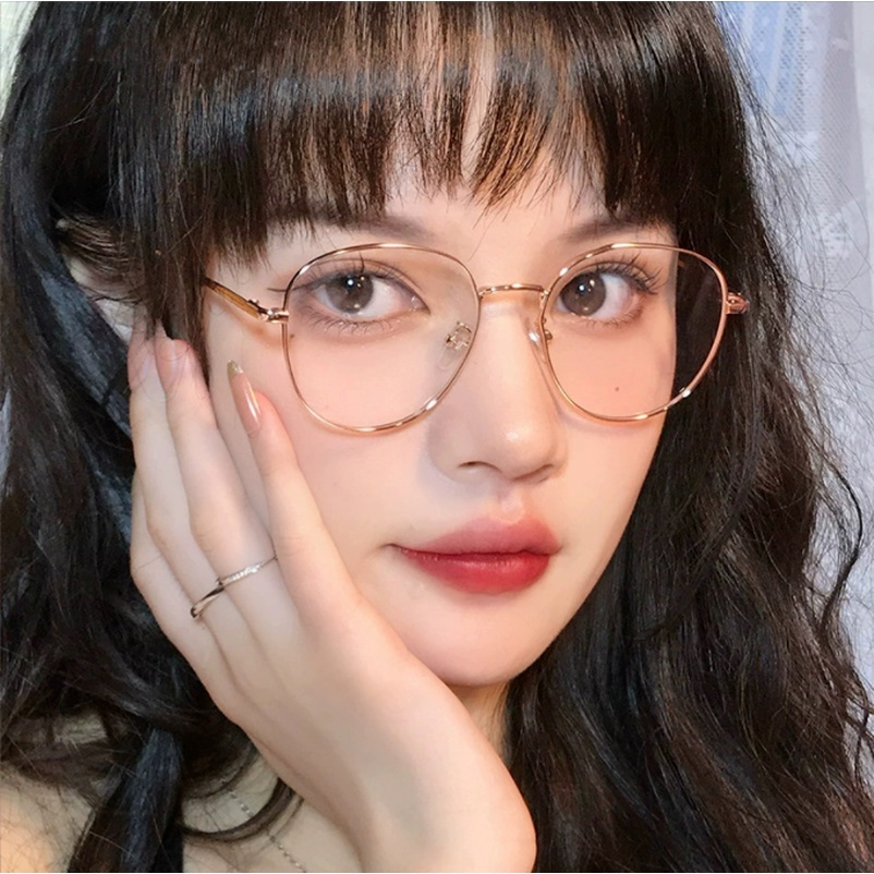 (KIQI-FASHION) COD Kính Gọng Tròn Chống Bức Xạ Thời Trang Hàn Quốc