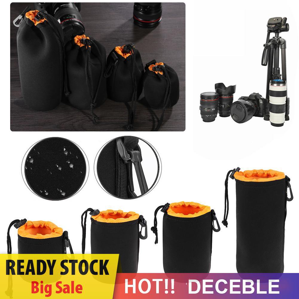 Deceble Waterproof Soft Neoprene Camera Lens Pouch Bag Drawstring Protector Case