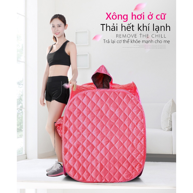 Combo nồi xông hơi cao cấp chống tràn và lều xông đa chức năng cao 190cm rộng 120cm trong lều phủ sơn