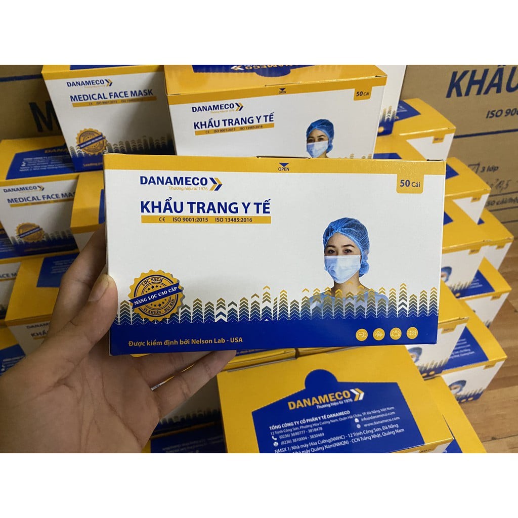 Khẩu trang y tế TIỆT TRÙNG Danameco 1 cái/gói-50 cái/ hộp 5.0