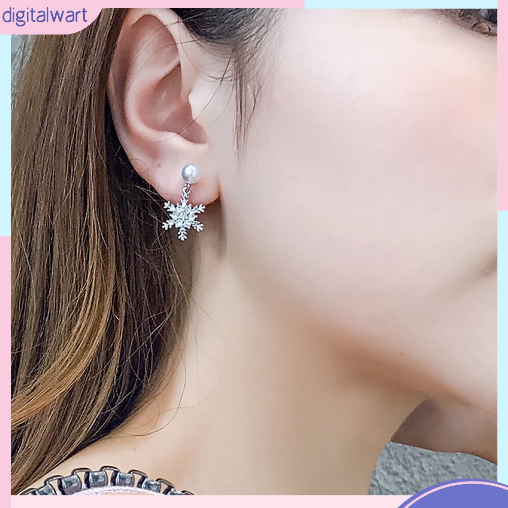 Đôi Khuyên Tai Dài Tạo Hình Hoa Tuyết Thời Trang Cho Nữ