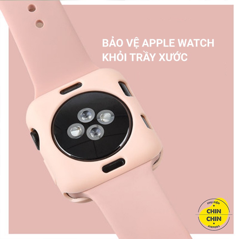 Ốp Bảo Vệ Mặt Đồng Hồ Thông Minh Apple Watch Series SE/6/5/4/3/2/1 Bằng Silicone Full Size 38/40/42/44mm - Chinchin Case