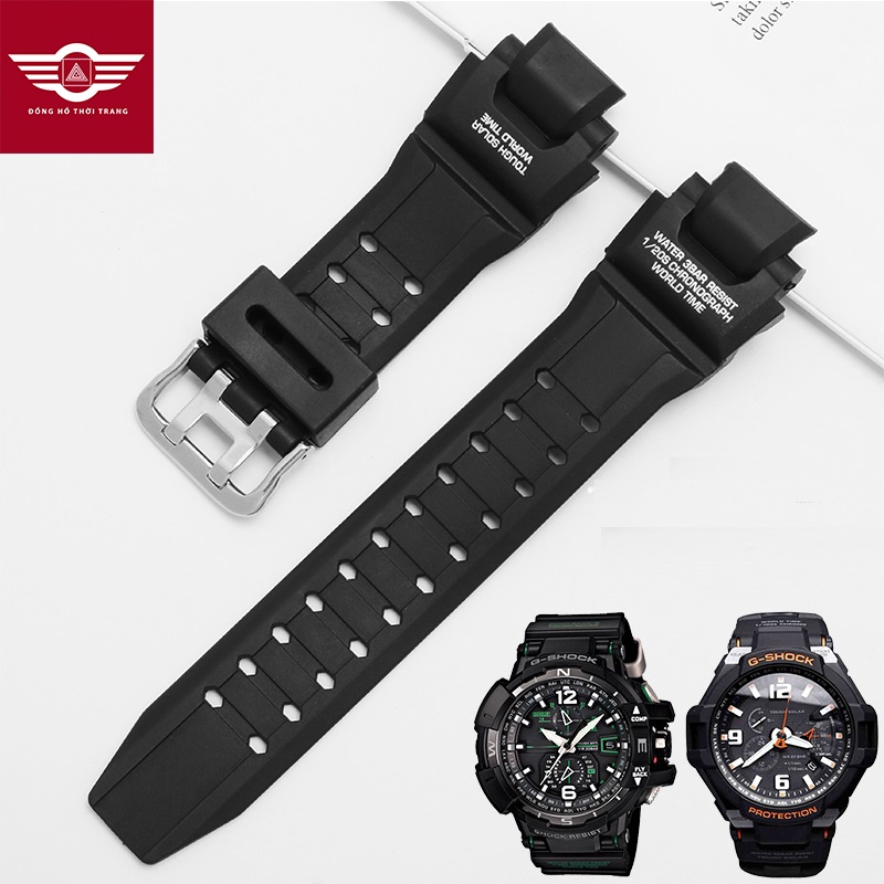 [2 MẪU] Dây đồng hồ cao su cho Casio G-Shock GA-1000 GW-A1100 GW-A1000 GW-4000 G-1400 GShock GWA1100 GW4000 GA1000