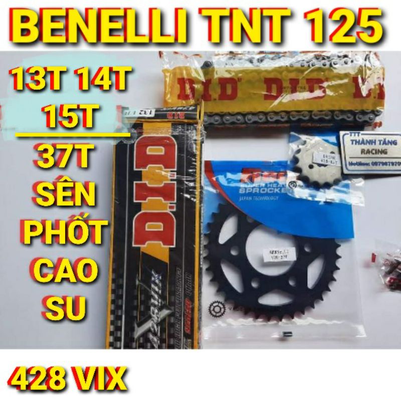 NHÔNG SÊN DĨA PHỐT CAO SU BENELLI TNT 125 SÊN PHỐT TFX/DID CHÍNH HÃNG THAILAND