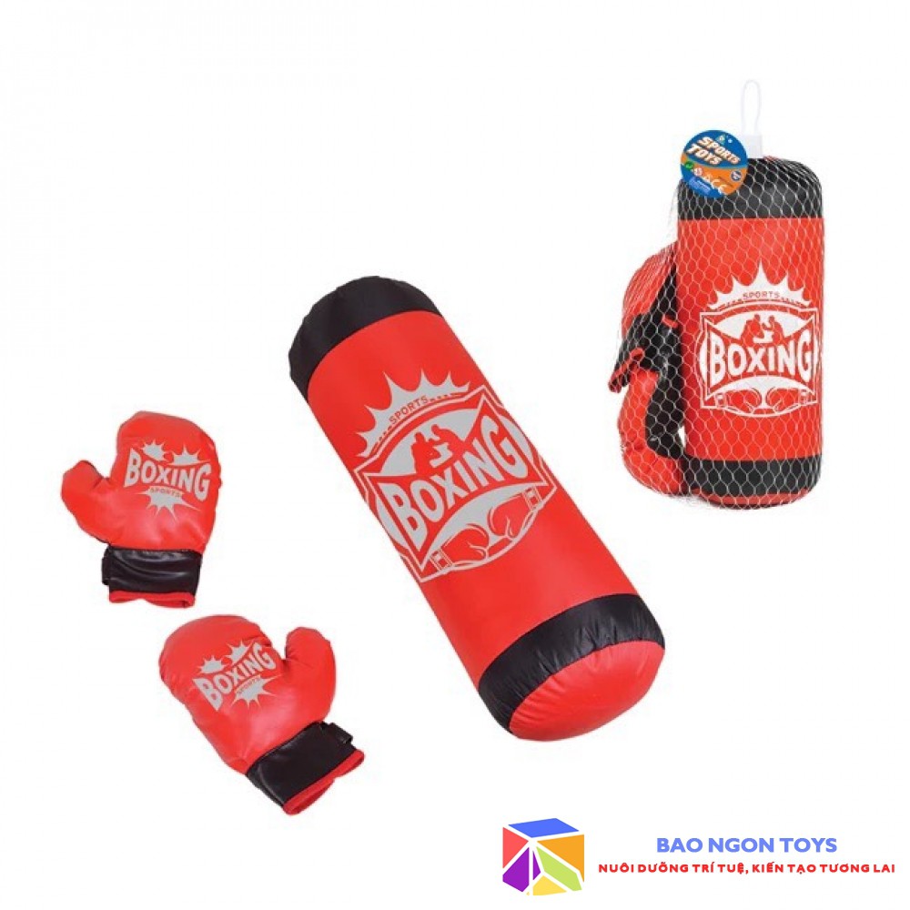 ĐỒ CHƠI VẬN ĐỘNG THỂ CHẤT – BỘ ĐẤM BỐC KÈM GĂNG TAY CHO BÉ- BỘ DỤNG CỤ BOXING KÈM GĂNG TAY