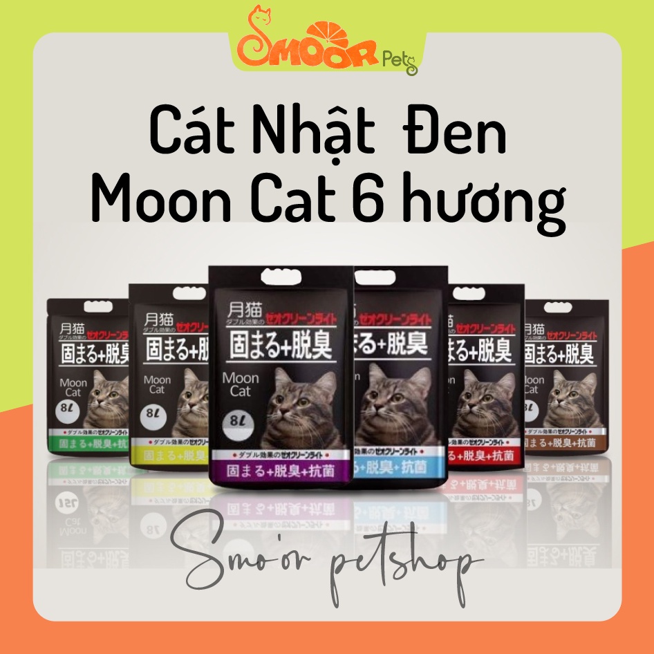 Cát Nhật đen 8L chính hãng - Cát vệ sinh cho mèo Moon Cat