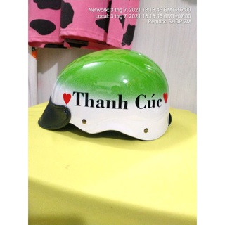 Nón dán tên theo yêu cầu