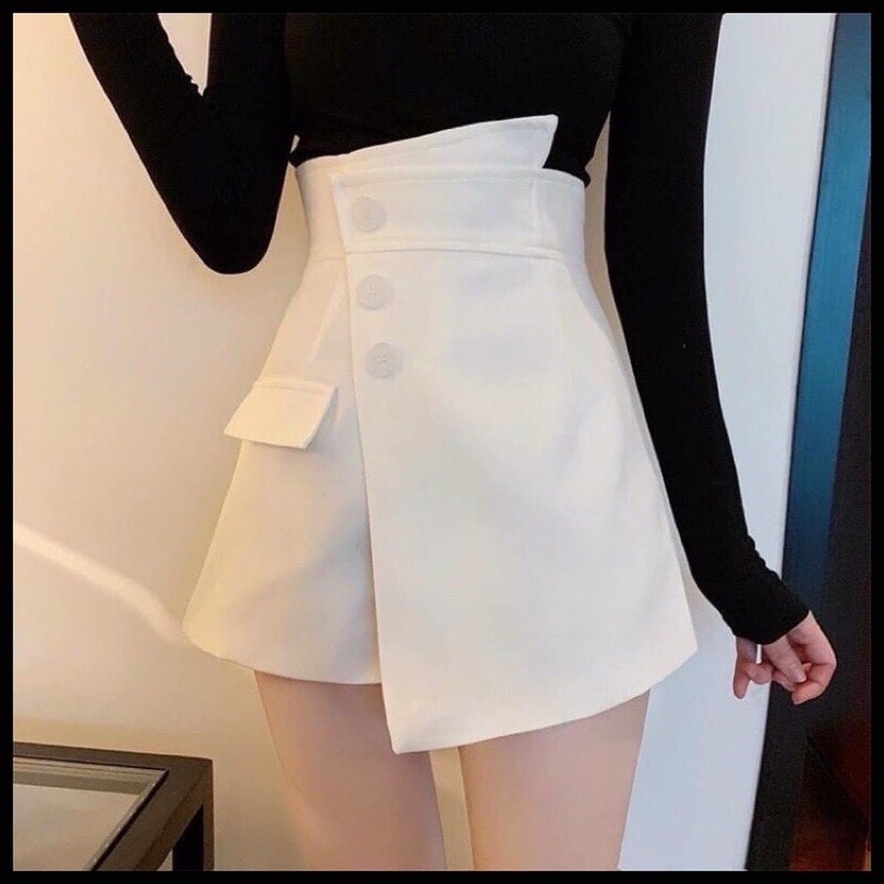 [ BÁN SỈ ] Chân váy sooc giả váy 3 cúc lưng cao