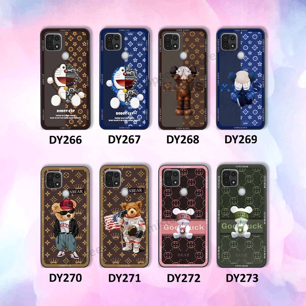 Ốp Oppo A15 / A15s cool cat dor@emon, cute bear, thương hiệu phong cách ốp lưng cao cấp
