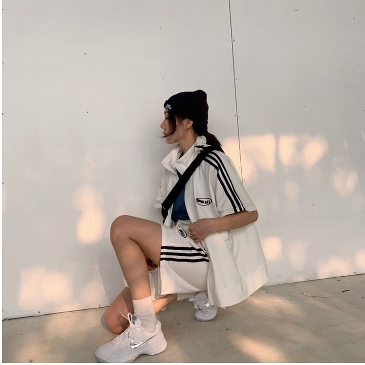 Bộ Thể Thao Form Rộng Cộc Tay Unisex Cao Cấp,Set Áo Khoác Tay Lỡ Quần Đùi Phong Cách