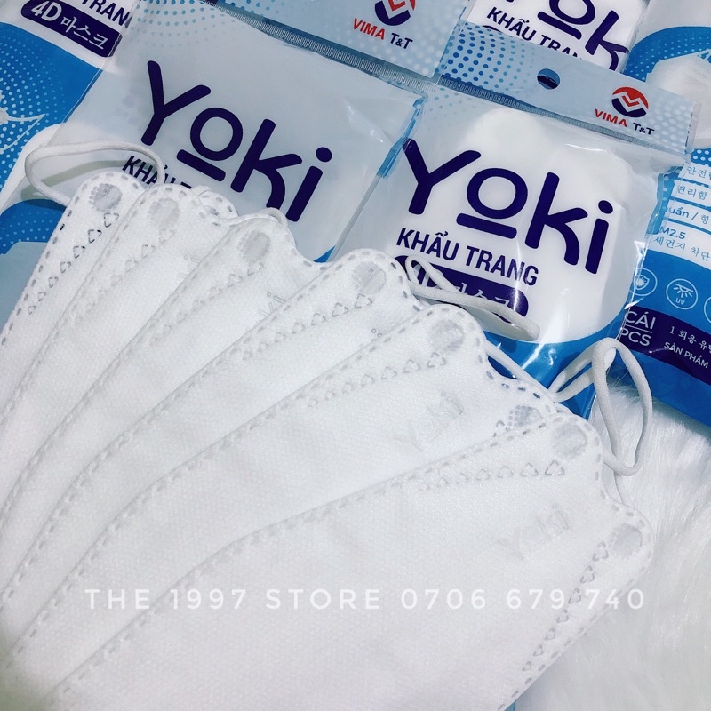 Khẩu Trang 4d yoki hàng cty (bịch 6 cái) 4 lớp