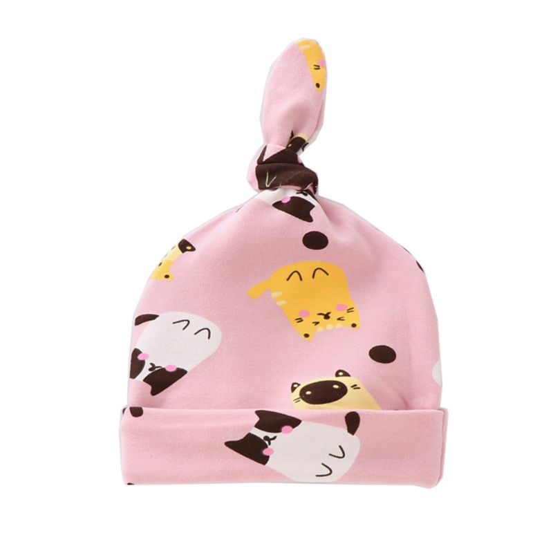 Mũ Trùm Đầu Bằng Cotton Thắt Nút Làm Phụ Kiện Chụp Ảnh Cho Bé Sơ Sinh 0-6 Tháng Tuổi