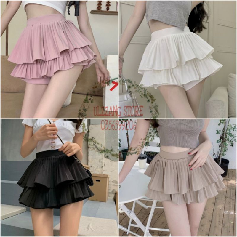 Chân váy dập ly 2 tầng siêu hot sang chảnh