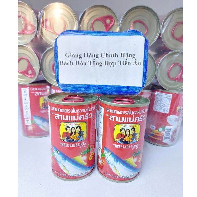 2 Hộp Cá Hộp 3 Cô Gái 155gr nắp giựt THREE LADY COOKS BRAND