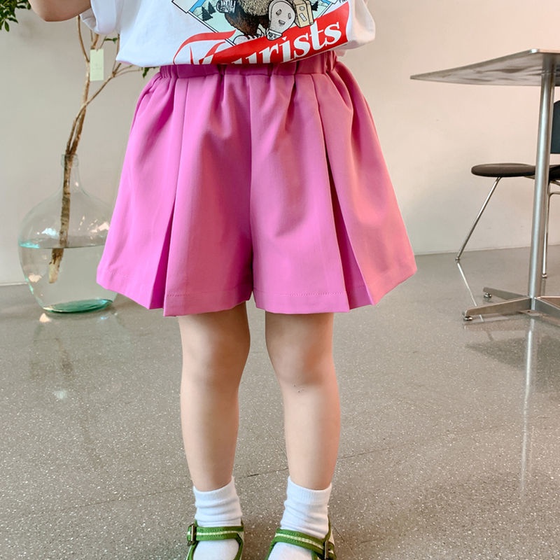 Quần ngắn ống rộng Màu Sắc Đơn Giản Dễ Phối Đồ Thời Trang Hè Phong Cách Hàn Quốc Cho Nữ