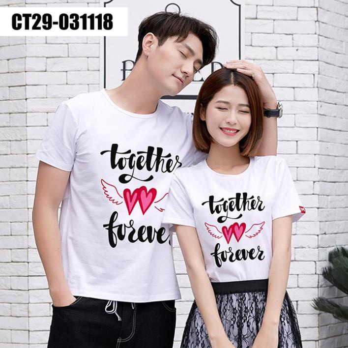 ÁO CẶP ĐÔI COUPLE ĐÔI CÁNH TOGETHER FOREVER ÁO THUN GIA ĐÌNH CÓ ÁO TRẺ EM