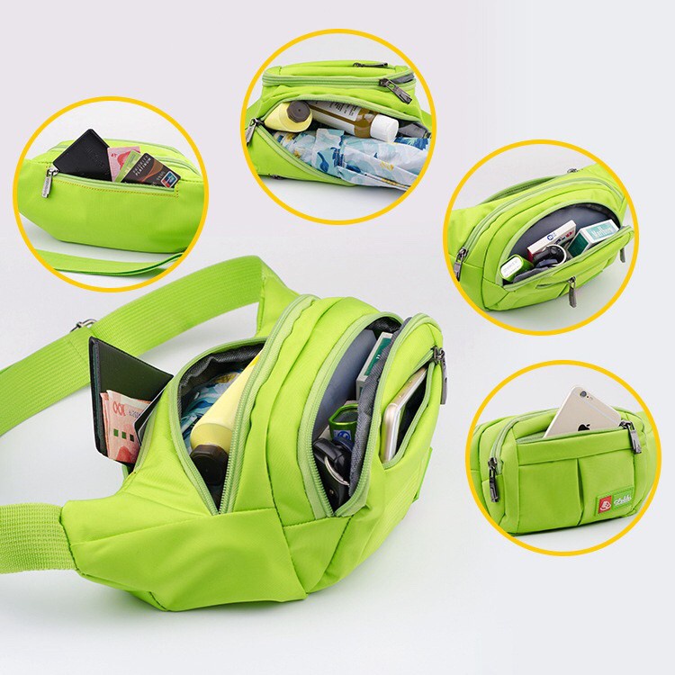 Túi đeo bụng, đeo hông nam nữ 6 ngăn bền đẹp chống thấm nước Sport đủ màu lựa chọn
