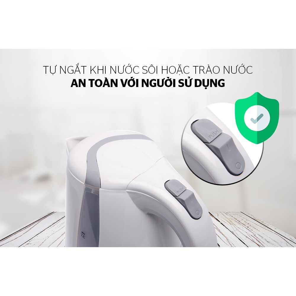 Bình đun nước siêu tốc nhựa Sunhouse SHD1300 - Bảo hành chính hãng 12 tháng toàn quốc