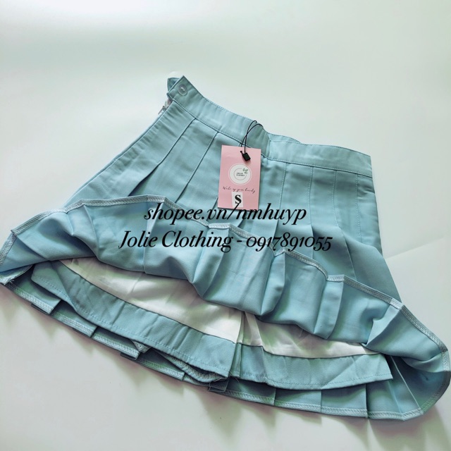Joliecloset Hot Chân Váy Xếp ly Kaki màu Chữ A Dáng ngắn Váy Thiết Kế xếp ly | BigBuy360 - bigbuy360.vn