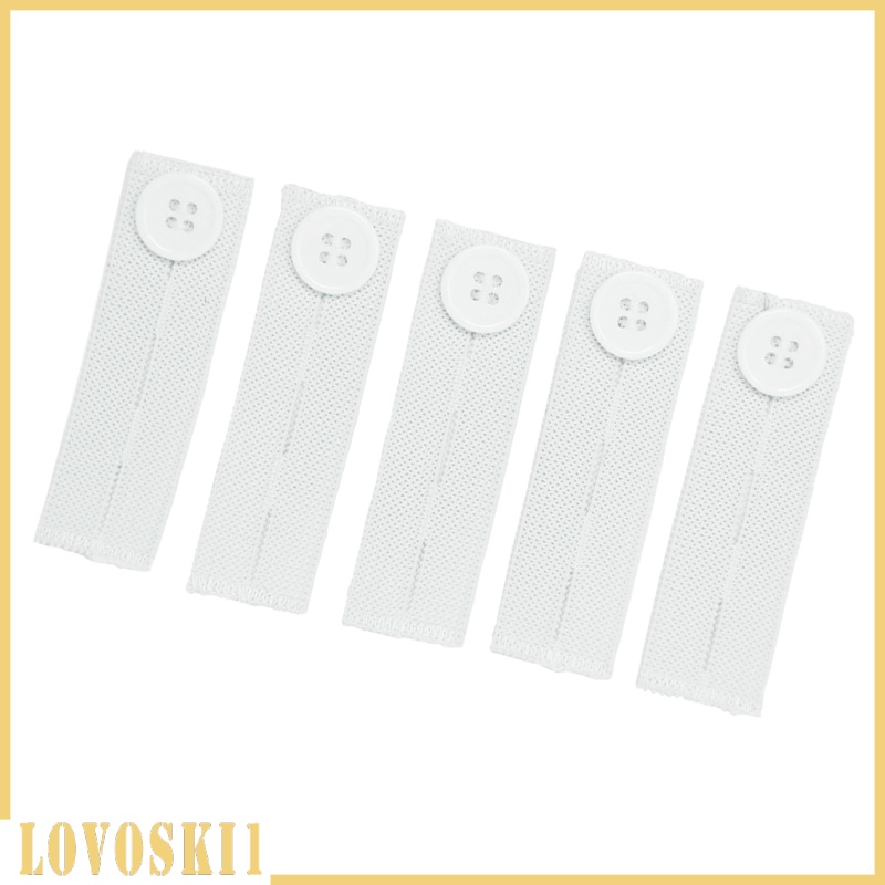 [LOVOSKI1]5Pcs Button Hole Elastic Woven White 20mm Standard Wide