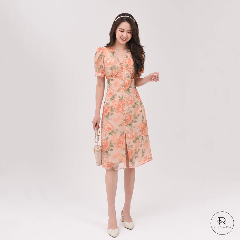 Váy kiểu thời trang nữ dáng suông họa tiết hoa Rosara VM33 | BigBuy360 - bigbuy360.vn