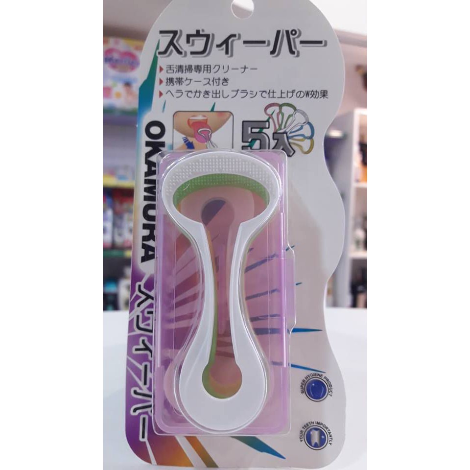 Cây cạo lưỡi siêu sạch OKAMURA Nhật Bản (hộp 5 chiếc)