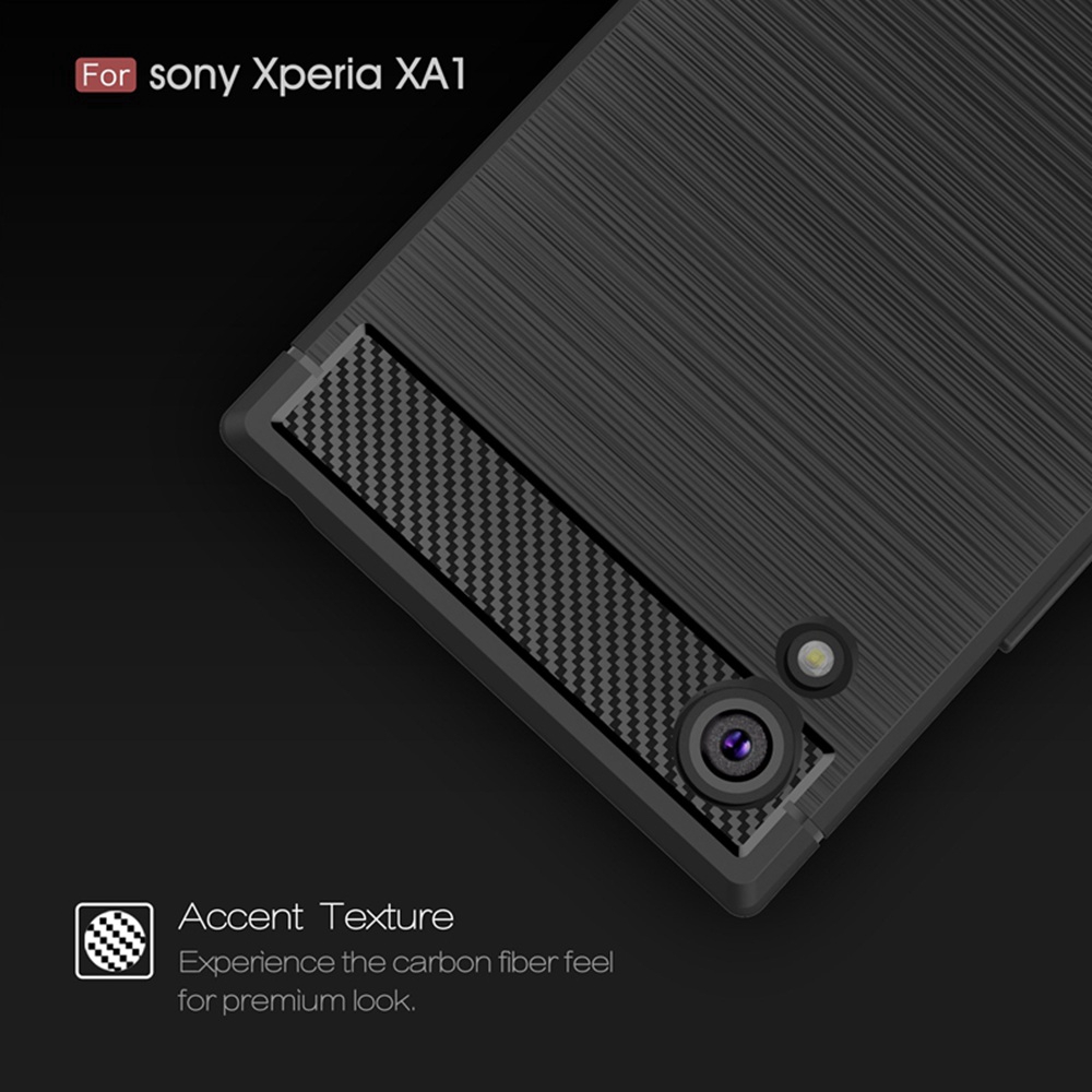 Ốp điện thoại silicon chống sốc sợi carbon thời trang cho Sony Xperia XA1 G3116 G3121 G3112 G3123 G3125
