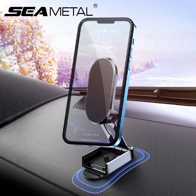 Giá đỡ điện thoại SEAMETAL từ tính gấp gọn được sử dụng trên xe hơi