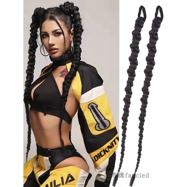 Tóc giả bện con rết cá tính phong cách âu mỹ dài 65cm ( 1 chiếc 1 bên tóc)