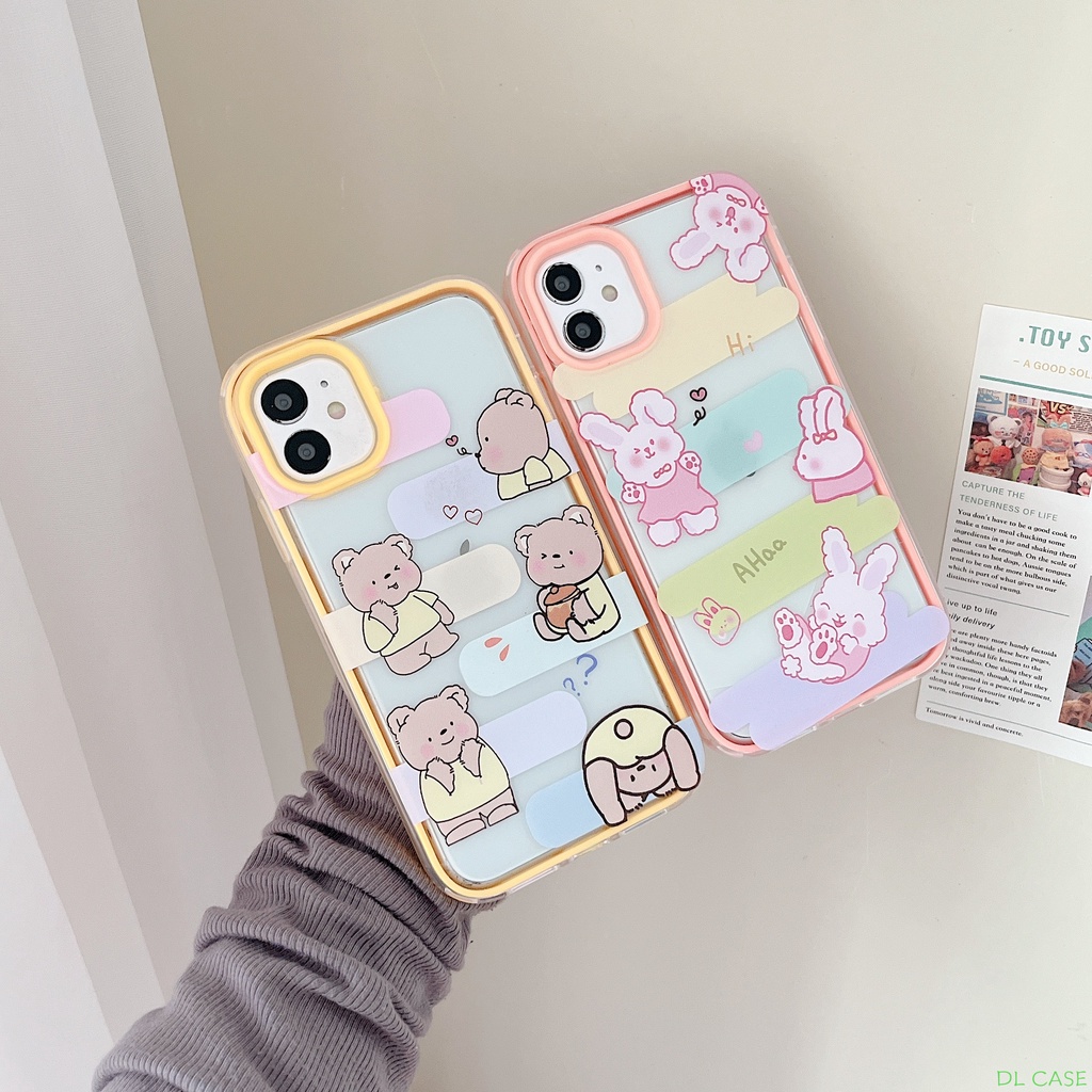 Ốp Điện Thoại Họa Tiết Gấu/Thỏ Nhỏ 3 Trong 1 Cho iphone6 6S 6P 6SP 11 11Pro 12Pro Xr Xs X 7 8 Plus 12 13Promax
