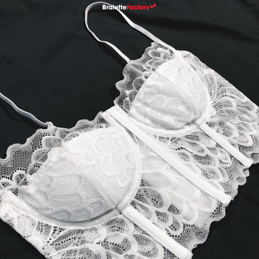 [Tặng mã 30k] Áo lót ren croptop trắng, áo ngực croptop, áo lót đẹp mặc đi chơi, có gọng, mút lót [mẫu N31] | BigBuy360 - bigbuy360.vn