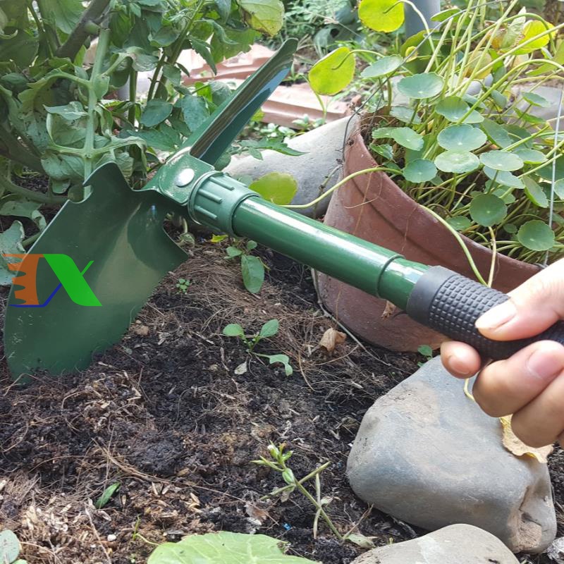 Bộ Cuốc Xẻng Quân Dụng Mini 5 In 1 Đa Năng Đi Phượt Làm Vườn Gấp Gọn Kèm Túi Đựng (PD3243)