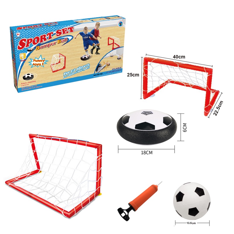 COMBO Đồ Chơi (Lưới+2 Bóng Đá+ Bơm) Trong Nhà Giúp Trẻ Em Vận Động Giải Trí Có Đèn LED Có Nhạc Cho Bé Trái Banh Có Đèn