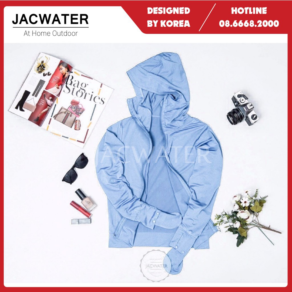 Áo chống nắng nữ 2 lớp dày dặn, vải thông hơi chống tia uv màu trơn thời trang Happylive