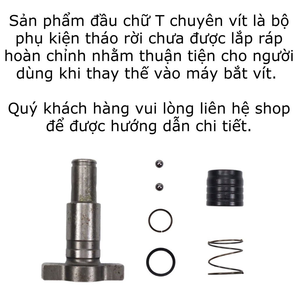 Đầu chữ T chuyên vít giữ mũi tự động thay thế cho máy bắn vít, máy siết bulong trục 16mm tháo rời và 18mm