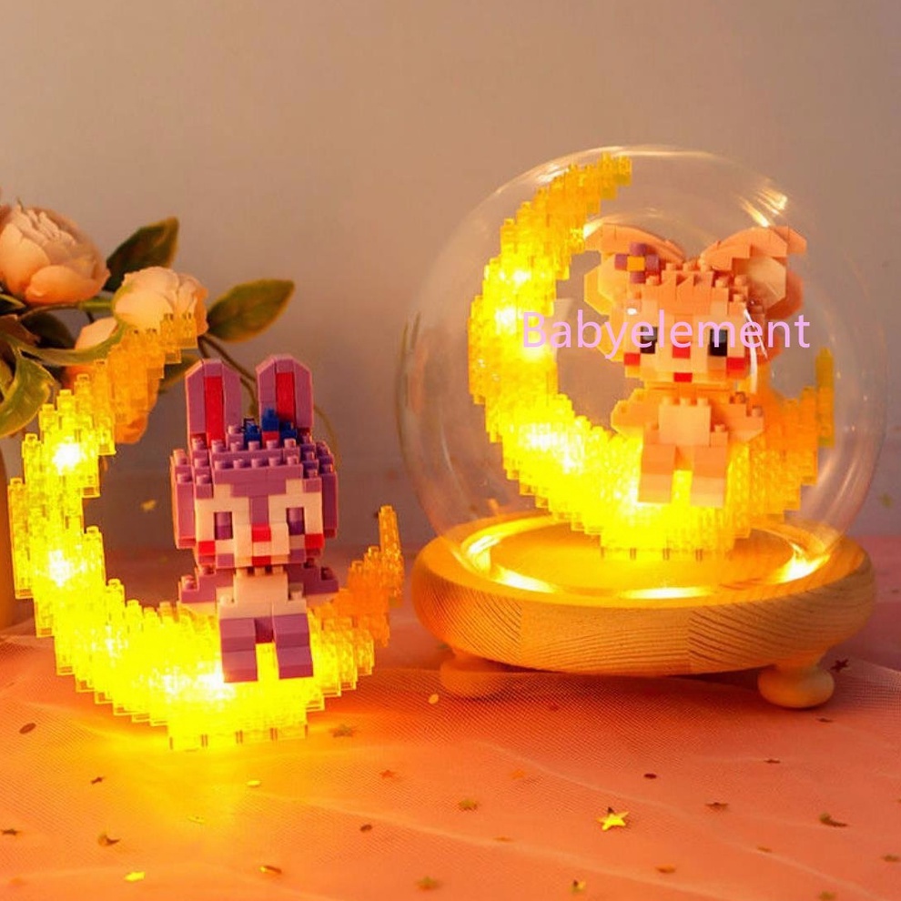 Bộ Đồ Chơi Lắp Ráp Mô Hình Nhân Vật Disney Bằng Nano Có Đèn DIY
