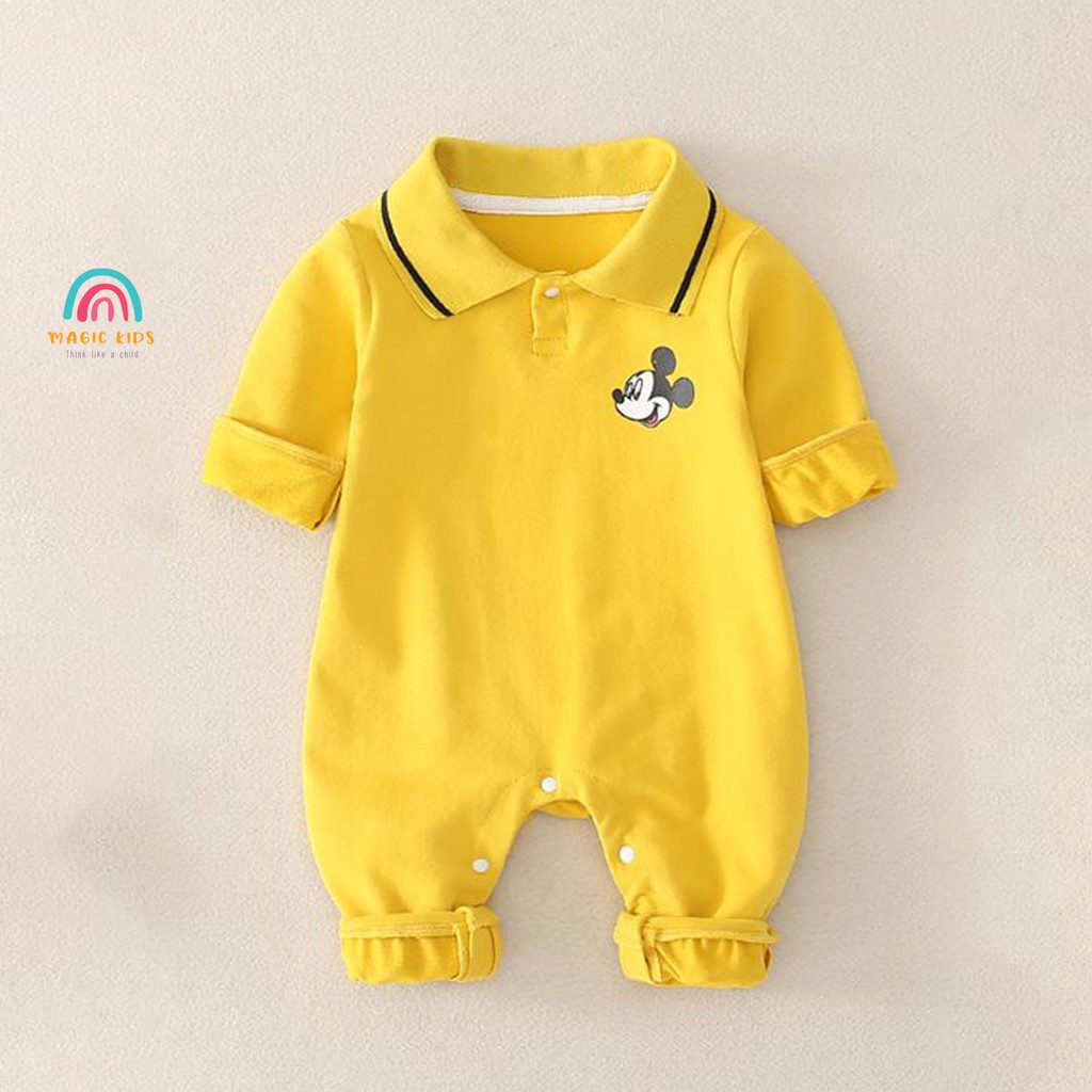 Bộ body dài tay cổ bẻ in hình Mickey nhỏ nhắn BL20006 - MAGICKIDS