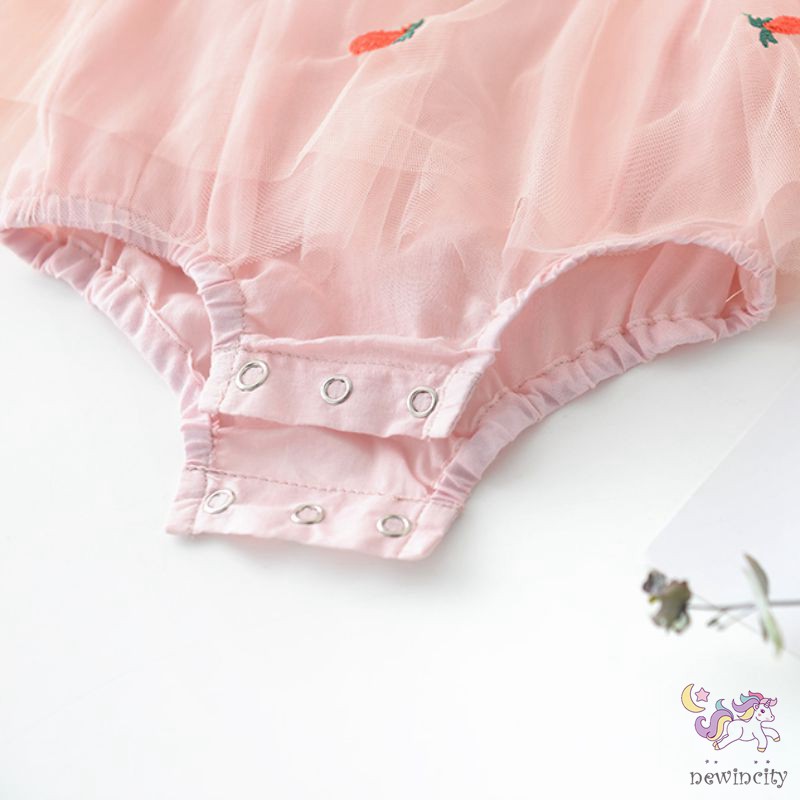 Bộ Áo Liền Quần Dạng Đầm In Họa Tiết Trái Cây Dành Cho Bé Gái