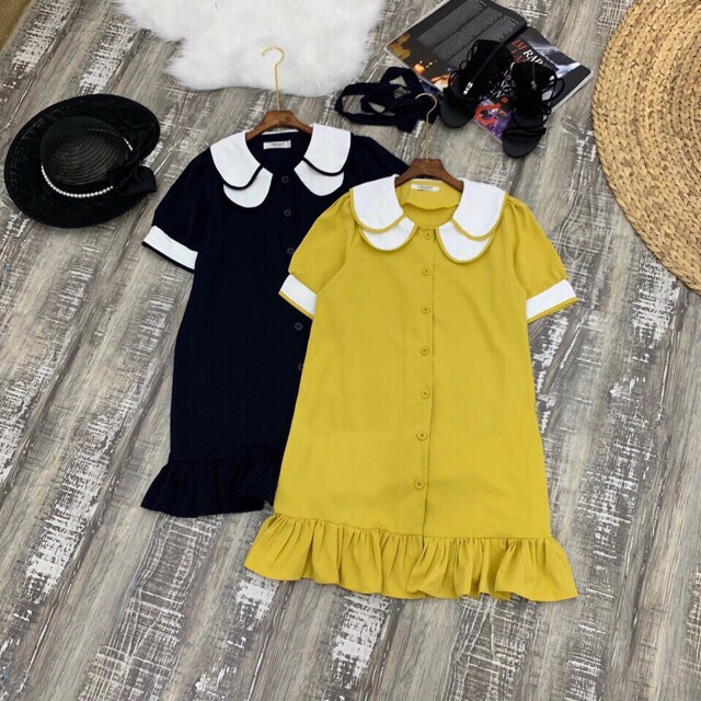 Đầm 2 Lá Cổ Sen Cột Eo trẻ trung xt