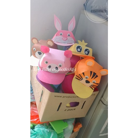 Mũ nỉ đồ dùng mầm non - góc bản thân, góc bán hàng