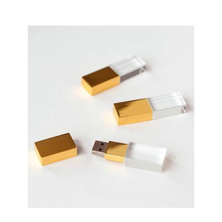 USB Pha lê Thủy tinh đèn Led 32Gb nắp vàng