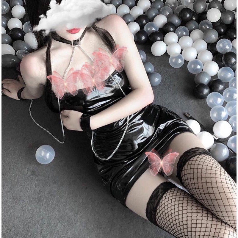Cosplay sexy set da khoét thân sau kèm vòng cổ xích tay • LL2424 | BigBuy360 - bigbuy360.vn