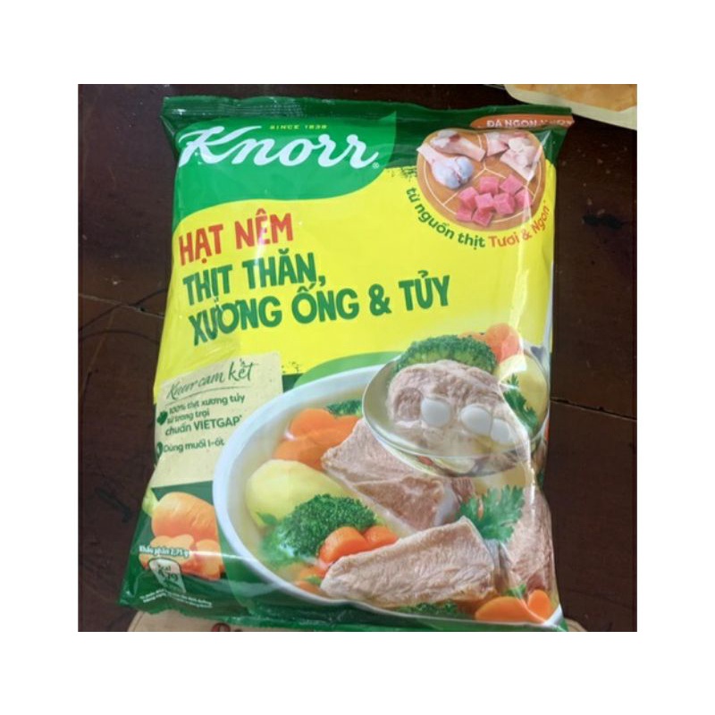 Hạt nêm knorr thịt thăn. xương ống &amp; tủy bổ sung vitamin a 900g