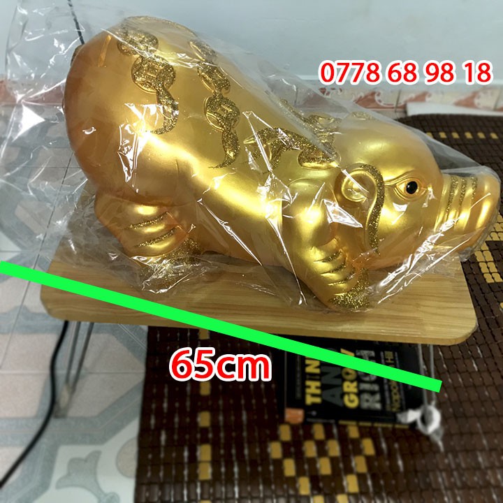 Mua heo đất vàng size to lớn quà cưới, heo đất khổng lồ lợn tiết kiệm to bự size dài 60cm 65cm 70cm - được kiểm hàng