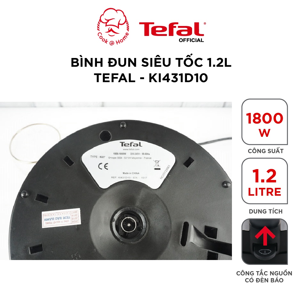 Bình đun siêu tốc Tefal Keai KI431D10 - 1.2L