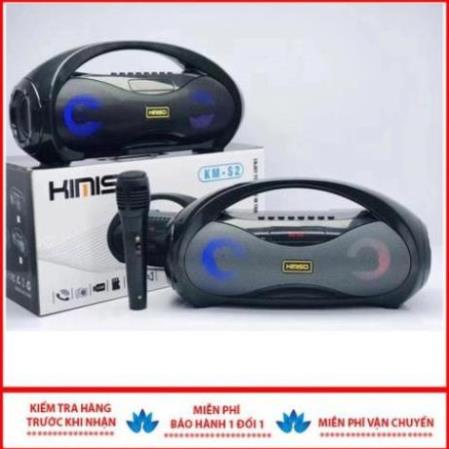 💥Tặng kèm mic karaoke💥Loa Hát Karaoke Mini KIMISO S2 Cực chất Loabluetooth âm thanh cực hay bass siêu trầm có led RGB