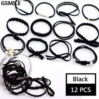 Set 12 dây cột tóc co giãn thiết kế dễ thương